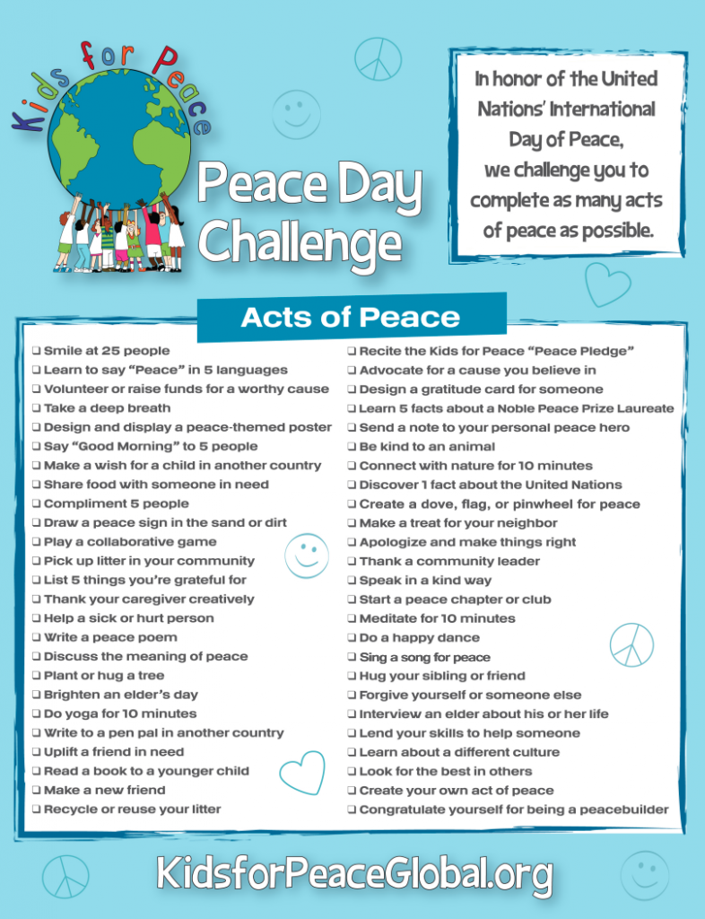 Acts of Peace checklist