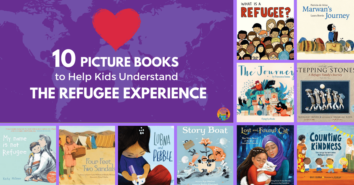 10 picture book covers about the refugee experience