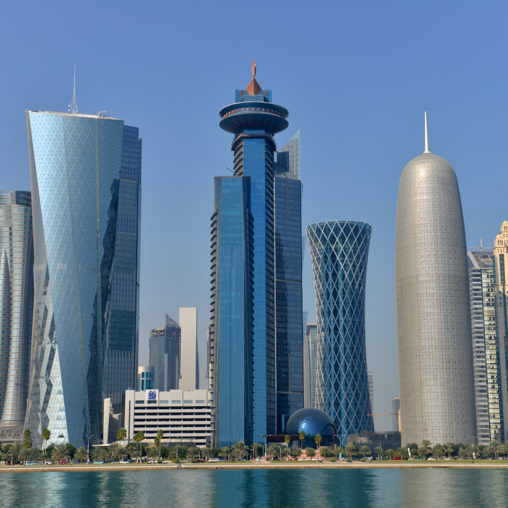 tall buildings in city of Doha, Qatar