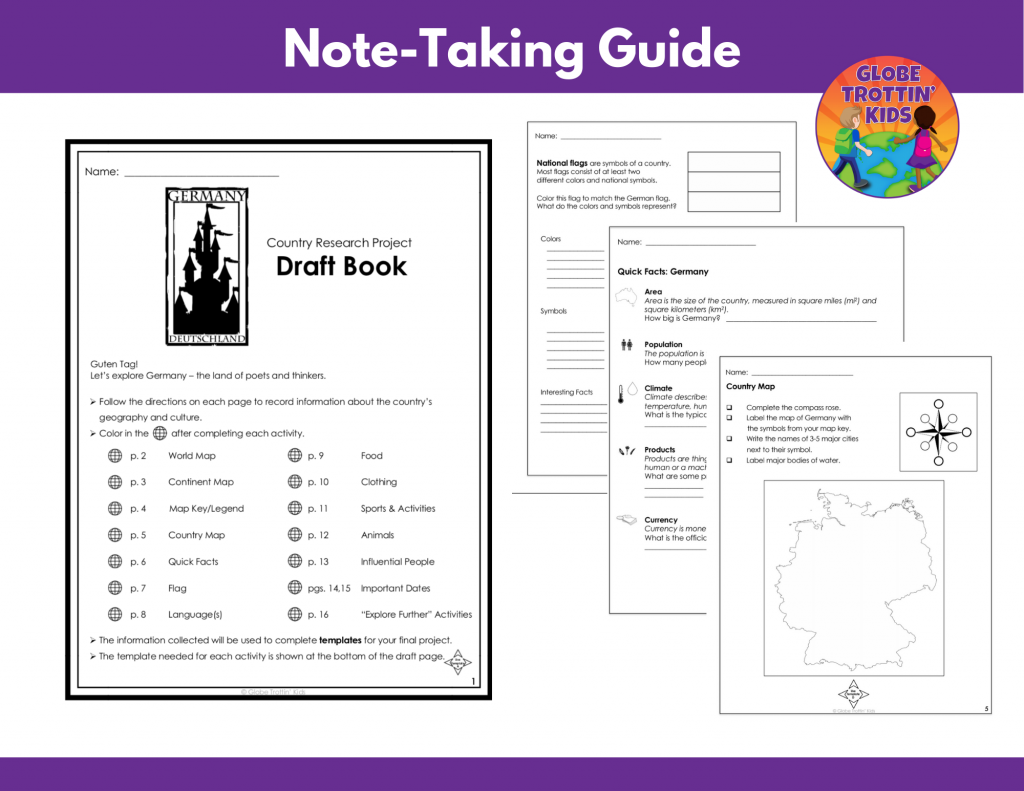 graphic organizers for Germany research project note-taking